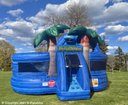 Tropical combo bounce house Wet or Dry with slide