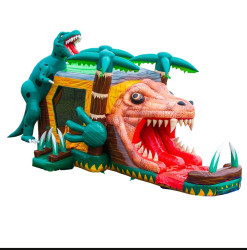 5-1 Dinosaur combo bouce house with slide